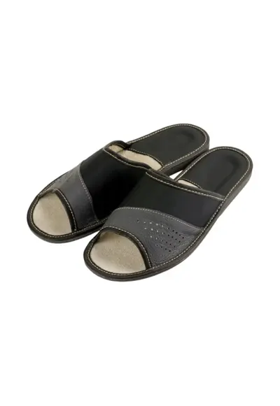 Papuci barbatesti - piele ecologica - negri gri - interior - model N120 - Gri