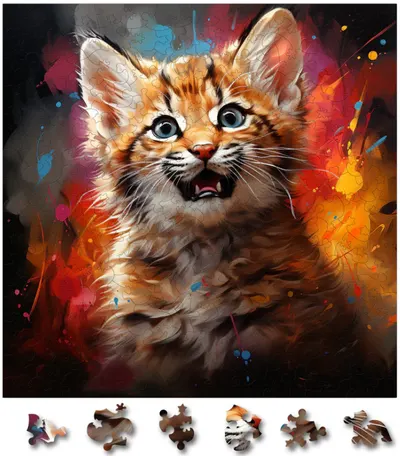 Puzzle din lemn - Baby Bobcat 1