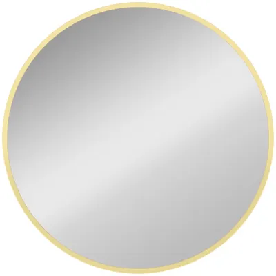 HOMCOM Oglindă de perete rotundă Ø 61 cm, ramă din aliaj de aluminiu, pentru baie, dormitor, living, hol, auriu | Aosom Romania