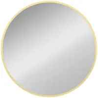 HOMCOM Oglindă de perete rotundă Ø 61 cm, ramă din aliaj de aluminiu, pentru baie, dormitor, living, hol, auriu | Aosom Romania