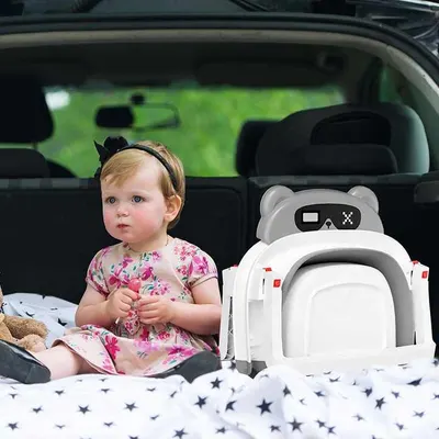 Cadita bebelusi ultrapliabila Little Mom grey, cu termometru incorporat, dop de scurgere termostatic, picioare antiderapante, Hamac cu design ergonomic inclus