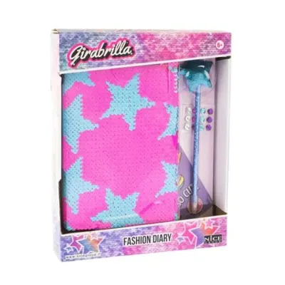 Jurnal Fashion Girabrilla , set jurnal cu paiete reversibile si pix