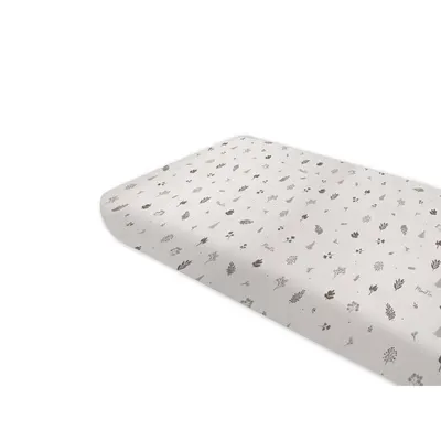 Cearceaf cu elastic, MimiNu, Pentru pat 160x80 cm, Din bumbac certificat Oeko Tex Standard 100, Leaves