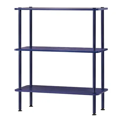 Etajeră albastră cu aspect de lemn de stejar 80x90,5x35 cm Teidi – noo.ma