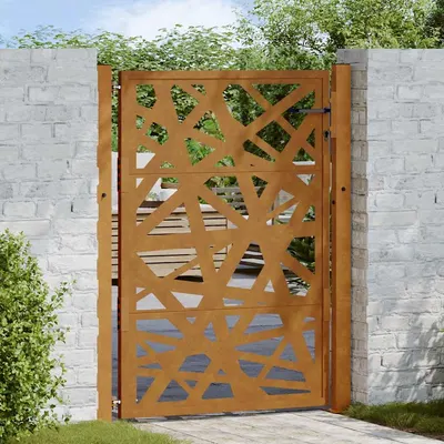 vidaXL Poartă de grădină 100x125 cm, oțel rezistent la intemperii, design luminos