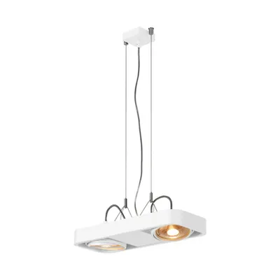 Lampa suspendata, lustra AIXLIGHT® Pendant GU10, white pendant, double-headed, QR111, white, L/W/H 48/18/5 cm, 2x75W max.