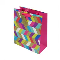 Punga cadou hartie L Colorful Zigzag