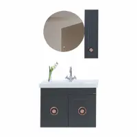 Set mobilier baie Dora suspendat 3 piese anthracite 80 cm