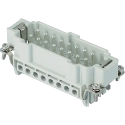 Conector Tata - 77x27 - 16p + E 16a 500v / 6kv / 3 - Șurub Connection - cu Plate - Gri