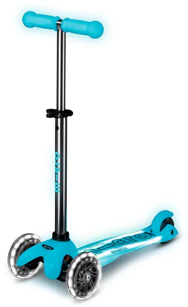 Trotinetă pentru copii Micro - Mini Deluxe, Glow LED Plus, Glacier Aqua