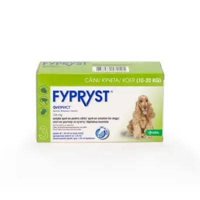 Antiparazitar extern pentru caini Fypryst M 10-20 kg x 3 pipete