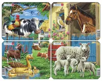Puzzle Larsen din 7 piese - Animale de fermă, asortiment
