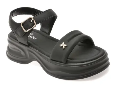 Sandale FLAVIA PASSINI negre, 56111, din piele ecologica