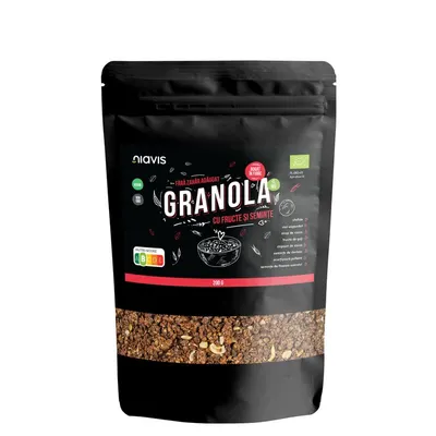 Granola cu Fructe si Seminte, Bio, 200g, Niavis