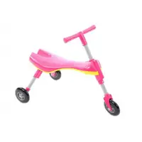 Tricicleta pliabila pentru copii Kids Scuttle Bug Roz, cadru metalic, 3 roti din silicon, greutate admisa 20 kg