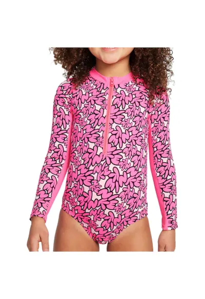 Costum de baie fete Long Sleeve One Piece - marimea 6 - Roz