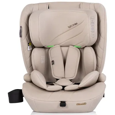 Scaun auto pentru copii Chipolino Tycoon Iso Tiramisu i-Size 76-150 cm cu sistem isofix, top tether, protectie la impact lateral SPS, tetiera reglabila, husa detasabila, suport pahar
