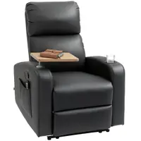 HOMCOM Scaun de masaj Scaun de relaxare Scaun de întins, 1 masă rabatabilă, 1 suport pentru picioare, 77 cm x 93 cm x 105 cm, Negru | Aosom Romania