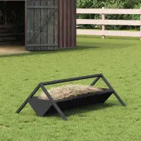 vidaXL Jgheab pentru hrănirea animalelor Negru 111 x 76 x 38 cm 10 kg