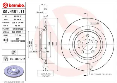 Disc frana Spate Dreapta Stanga potrivit TESLA MODEL 3 Electric 01.17