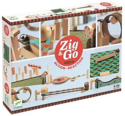 Set de construit pentru copii Djeco Zig & Go - 48 de piese