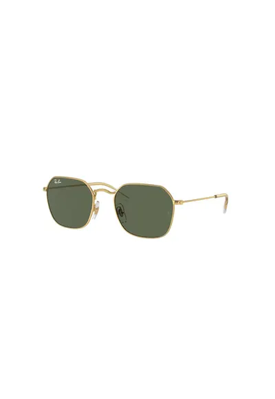 Ochelari de soare patrati cu rama metalica - Verde/Auriu