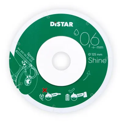 Disc diamantat DiStar Shine ultra-subtire (0.6mm) pt. Gresie portelanata, placi ceramice - 101.6x22.23 (mm) Super Premium - DiStar-11133034025