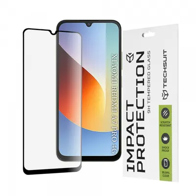 Folie de protectie Ecran Techsuit pentru Xiaomi Redmi A7 Pro 4G, Sticla Securizata, Full Glue, 111D, Neagra
