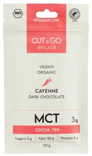 Ciocolată neagră organică cu ardei iute, 50 g, Mulate