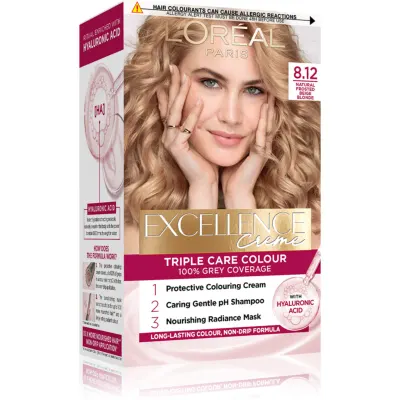 L’Oréal Paris Excellence Creme culoare par culoare 8.12 Natural Frosted Beige Blond 1 buc