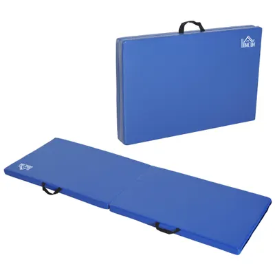 HOMCOM Saltea de Gimnastică Pliabilă și Antiderapantă 180x60x5 cm Albastru | Aosom Romania