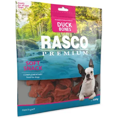 Recompense pentru caini Rasco Soft Mini Oase Rata 500 gr