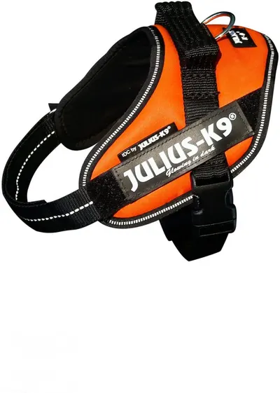 Ham Julius-K9 IDC Power, portocaliu, reflectorizant, circumferința piept 49-67 cm, pentru câini cu greutate de 7-15 kg