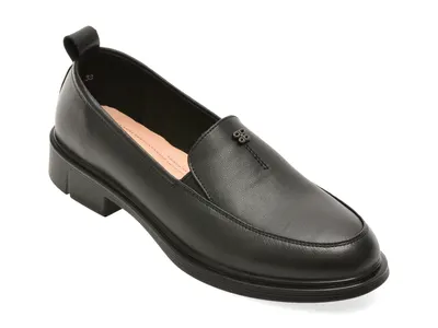 Mocasini PASS COLLECTION negri, M560002, din piele naturala