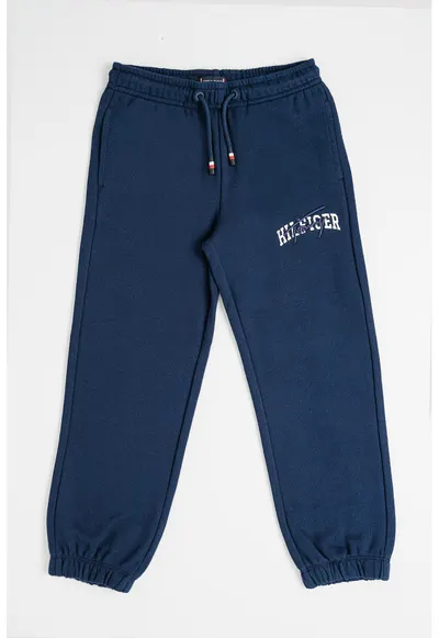Pantaloni de trening relaxed-fit cu logo - Alb fildes/Albastru ultramarin