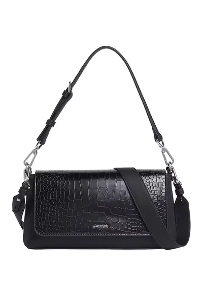 Geanta crossbody de piele ecologica - Negru