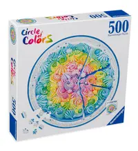 Puzzle rotund Ravensburger din 500 de piese - Tort curcubeu