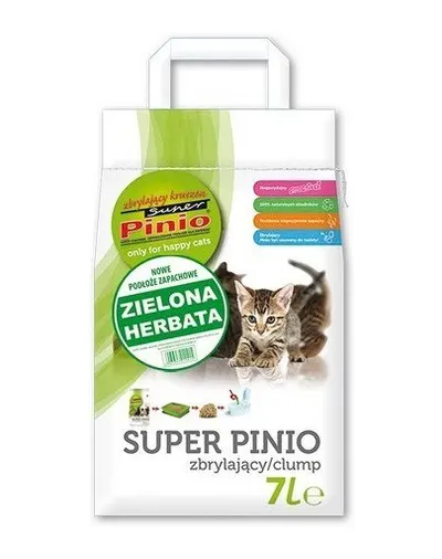 BENEK Super Pinio nisip pentru litiera, cu ceai verde 7 L