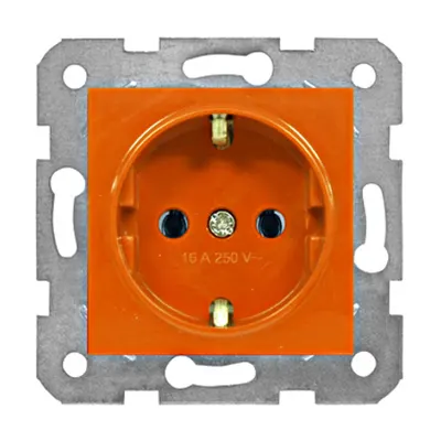 Insert priză 16A, orange, cleme cu şurub