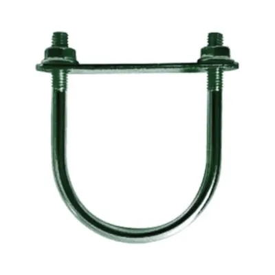 Brida Otel Rotund 60 mm Tip U pentru Fixarea Panourilor de Gard pe Stalpi Rotunzi, Vopsit RAL 6005