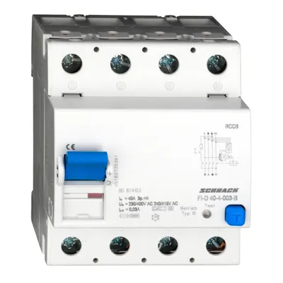 Intreruptor diferential 40A, 4-poli, 30mA, tip B