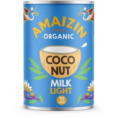 Lapte de Cocos Light 9% Bio, Amaizin, 400 ml, Amaizin