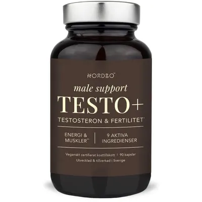 Nordbo Testo+, Complex pentru Sustinerea Nivelului de Testosteron, Energie si Fertilitate 90cps