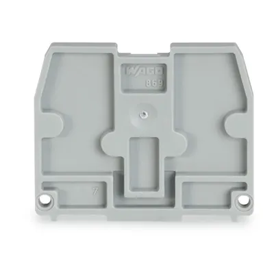 End plate; for terminal blocks with snap-in mounting foot; 2.5 mm thick; gray