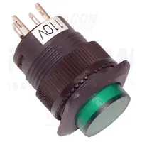 Buton mini cu semnalizare luminoasa, verde MNG-110G 1×NO, 110V AC/DC