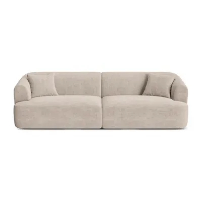 Canapea maro deschis cu tapițerie din catifea reiată 255 cm Campi – Cosmopolitan Design