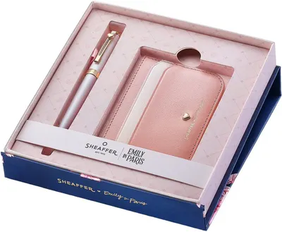 Set stilou Sheaffer Emily in Paris - Pastel Pink, cu portcard și documente