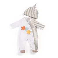 Pijama bej pentru pentru papusa bebelus 40 cm