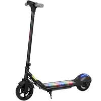 SPORTNOW Trotinetă electrică copii 6-14 ani, ecran LED, lumini RGB, roți 16,5 cm, viteză 10 km/h, pornire prin împingere, negru | Aosom Romania