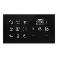 Glass Touch Panel, SpaceLogic, Panou sticla Modbus, dublu, combo: Panou pat cu 9 butoane+Termostat